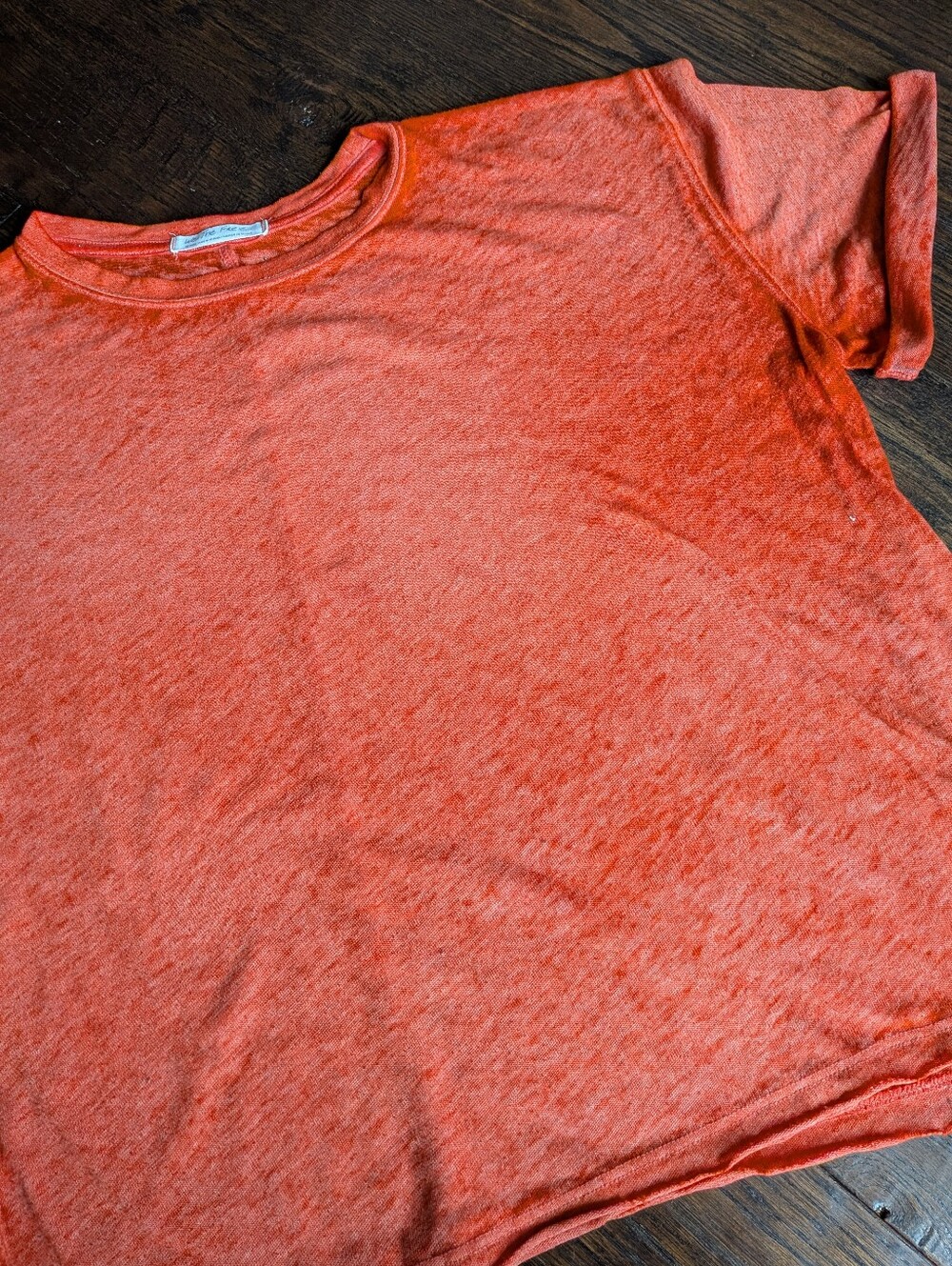 WE THE FREE I Heather Orange Oversized Relaxed Fit Short-Sleeve T-Shirt Top, M